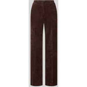 Wide fit corduroy broek met persplooien, model 'Amelie'