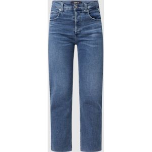Straight fit high rise jeans met stretch, model 'Maijke'