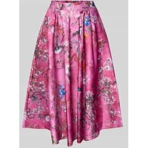 Knielange rok met plooien, model 'Cherry Blossom'