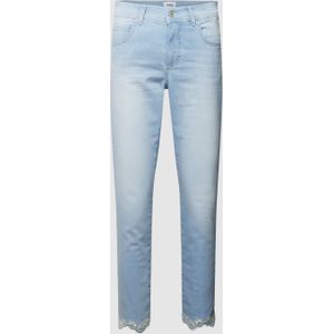 Jeans met broderie anglaise, model 'ORNELLA'