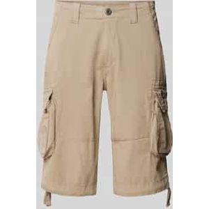 Korte regular fit cargobroek met tunnelkoordjes, model 'JET SHORT'