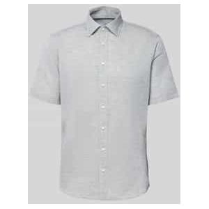 Slim fit linnen overhemd met knoopsluiting