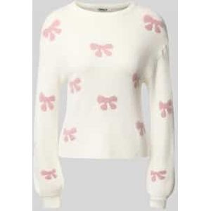Regular fit gebreide pullover met all-over motief, model 'BORA'