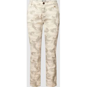 Slim fit chino met all-over motief, model 'JACQUELINE CURVY'
