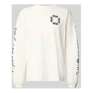 Shirt met lange mouwen en labelprint, model 'DEFACTO'