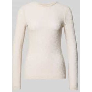 Shirt met lange mouwen en geribde ronde hals