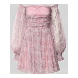 Cocktailjurk in off shoulder-look met tailleband