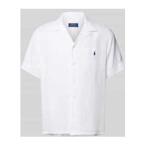 Custom fit linnen overhemd met resortkraag