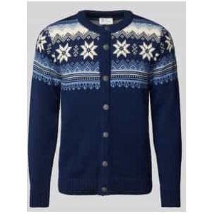 Gebreid jack met ronde hals, model 'Veafjord'