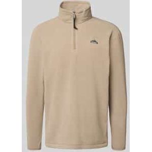 Fleecepullover met labelstitching en opstaande kraag