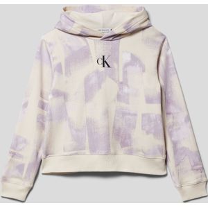 Calvin Klein Hoodie met All Over Print Zand/Lila