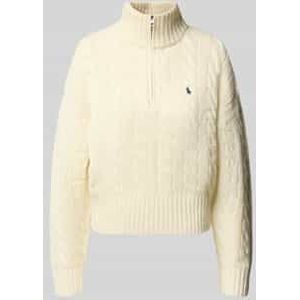 POLO RALPH LAUREN - Kabeltrui - Beige - Wol en Kasjmier - Met Rits