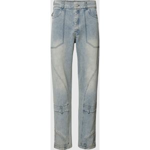 Straight leg jeans met siernaden, model 'SVERIGE'