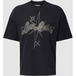 T-shirt met label met strass-steentjes, model 'Stargaze Rhinestone'