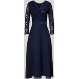 SWING - Cocktailjurk - Effen - Met Kant - Getailleerd Model - Midilengte