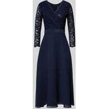 SWING - Cocktailjurk - Effen - Met Kant - Getailleerd Model - Midilengte