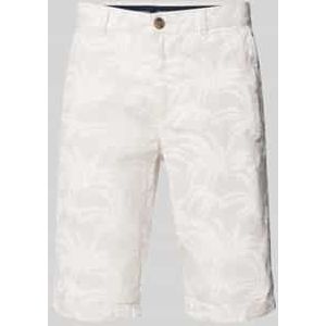 Korte regular fit chino met ceintuurlussen