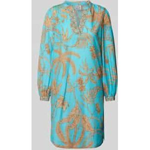 Knielange jurk met ballonmouwen