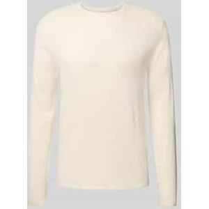 Regular fit pullover van puur katoen in gebreide look