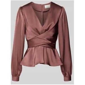 Blouse met lange mouwen en V-hals