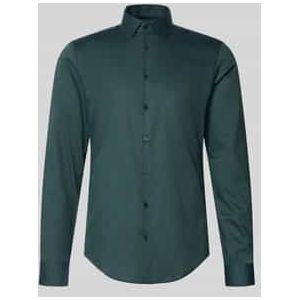 Slim fit zakelijk overhemd van katoen met kentkraag