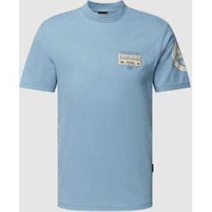 T-shirt met labelpatch, model 'AMUNDSEN'