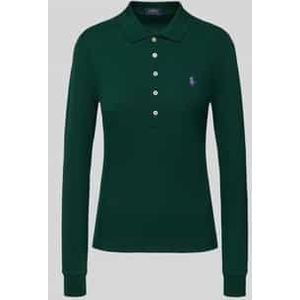 Slim fit poloshirt met labelstitching, model 'JULIE'