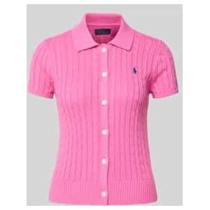 Gebreid shirt met logostitching