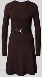 Guess - Cable Belted Hana - Jurk - Bruin/Zwart - Stretch Viscosemix