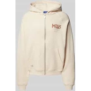 Sweatjack met labelprint, model 'Ancient Love Story'