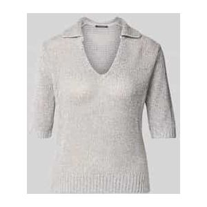 Gebreid shirt van linnenmix met 1/2-mouwen