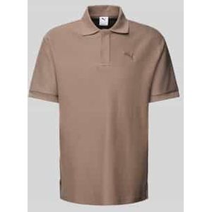 Relaxed fit poloshirt met labelstitching