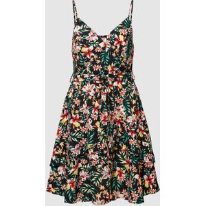 Midi-jurk van viscose met all-over bloemenmotief