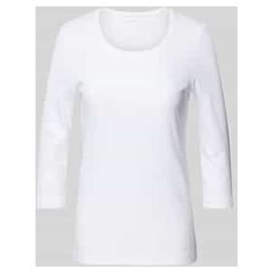 T-shirt met 3/4-mouwen in effen design