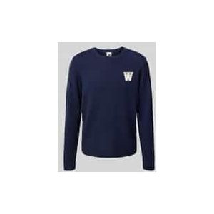 Wollen pullover in gebreide look