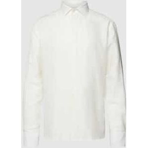 Regular fit smokingoverhemd van een linnenmix