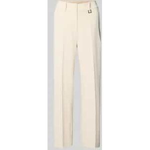 Broek met elastische band en persplooien, model 'Philomena'