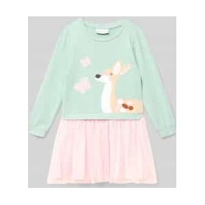 Regular fit jurk met motiefstitching, model 'Linnea'