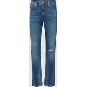 Jeans met labelpatch van leer, model 'HOUSTON'