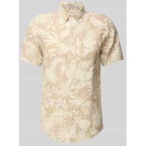 Regular fit linnen overhemd met button-downkraag