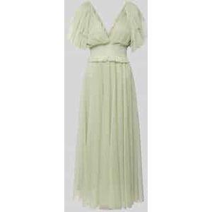 Knielange cocktailjurk met V-hals