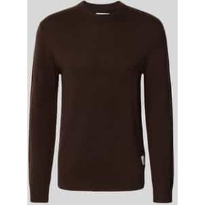 Gebreide pullover van lamswol met ronde hals