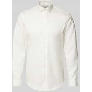 Slim fit zakelijk overhemd van twill met stretch