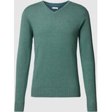 Gebreide pullover met labelstitching, model 'BASIC'