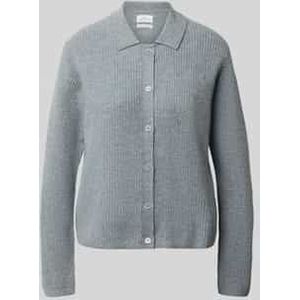 Gebreid jack van kasjmier met platte kraag