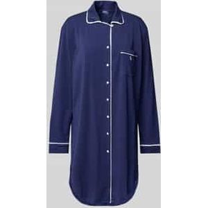 Nachthemd met logostitching en borstzak