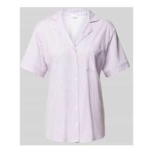 s.Oliver RED LABEL Pyjama Top - Bordeaux Rood Gestreept - Katoen