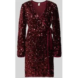 Y.a.s - Yaselle LS Wrap Dress - Wikkeljurk - Rood - Pailletten
