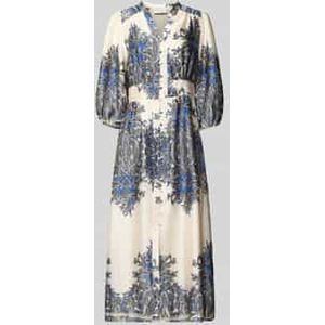 Maxi-jurk met pofmouwen, model 'STELLAR PAISLEY BORDER'
