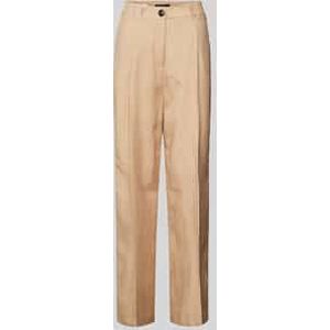 Wide fit stoffen broek van een mix van viscose en linnen